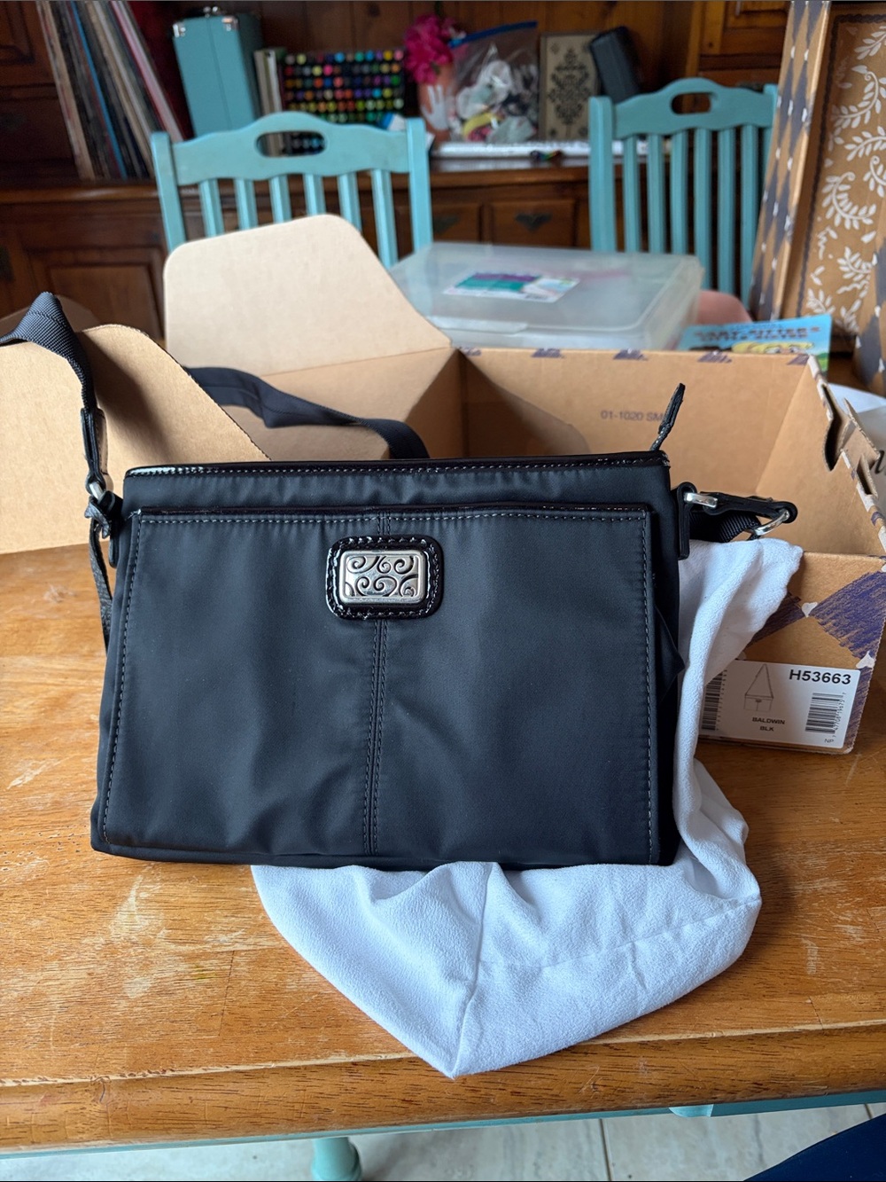 Brighton Baldwin Crossbody Bag in Black (Model H53663)